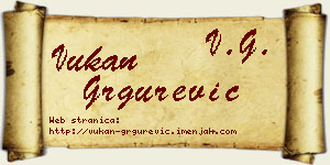 Vukan Grgurević vizit kartica